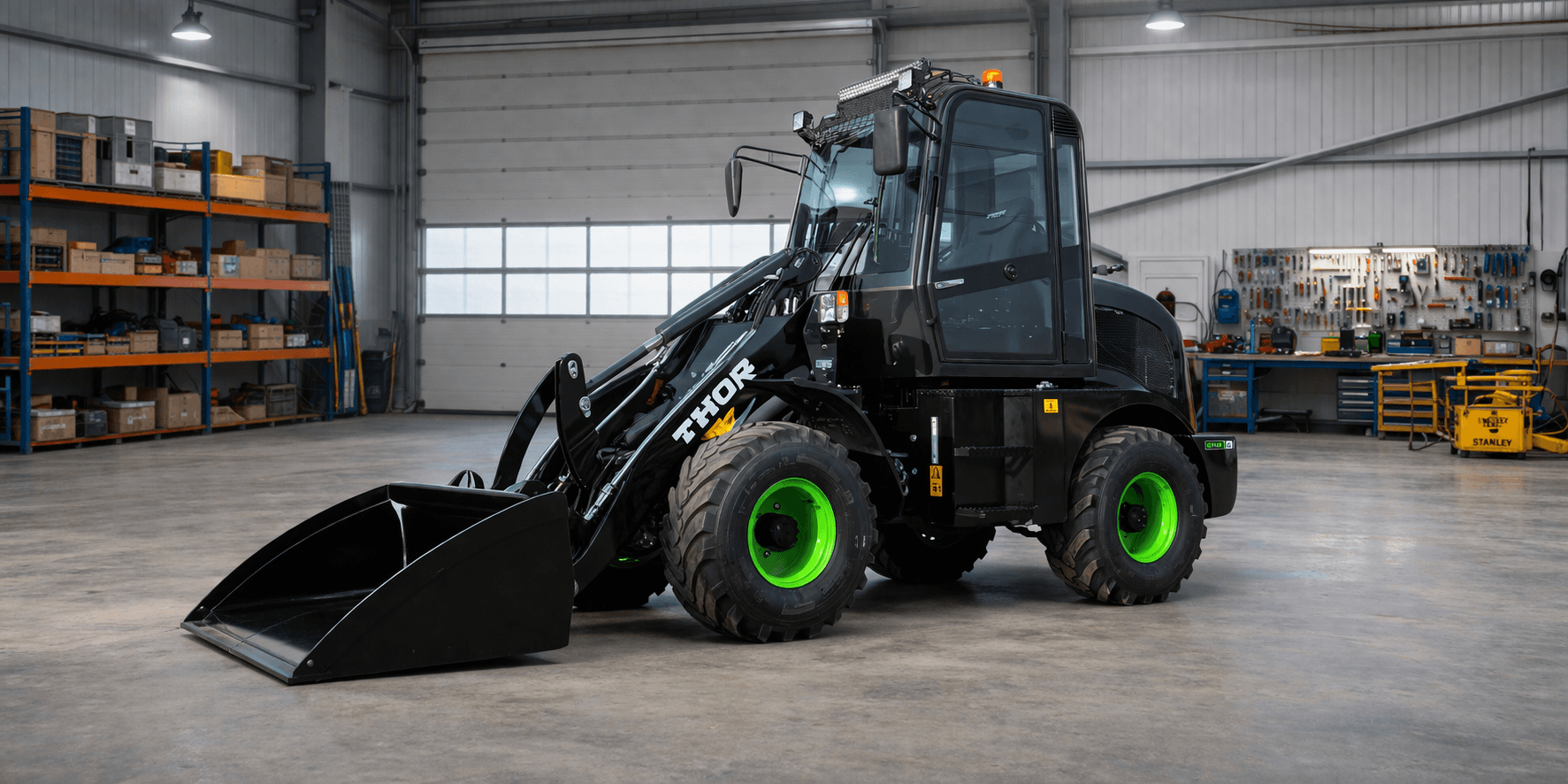 Hjullastare, grävmaskiner, skidsteers, maskinredskap